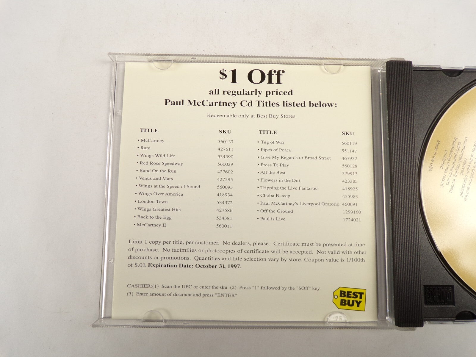 Paul McCartney Oobu Joobu Ecology Wild Life Mother Nature's Son CD#53