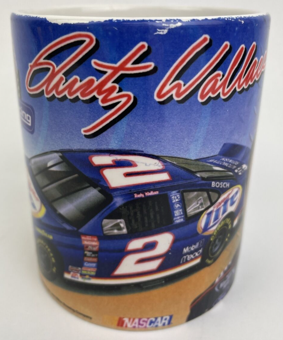 Rare Rusty Wallace #2 Coffee Mug Miller Lite Brewing Ford Penske Nascar - LOOK