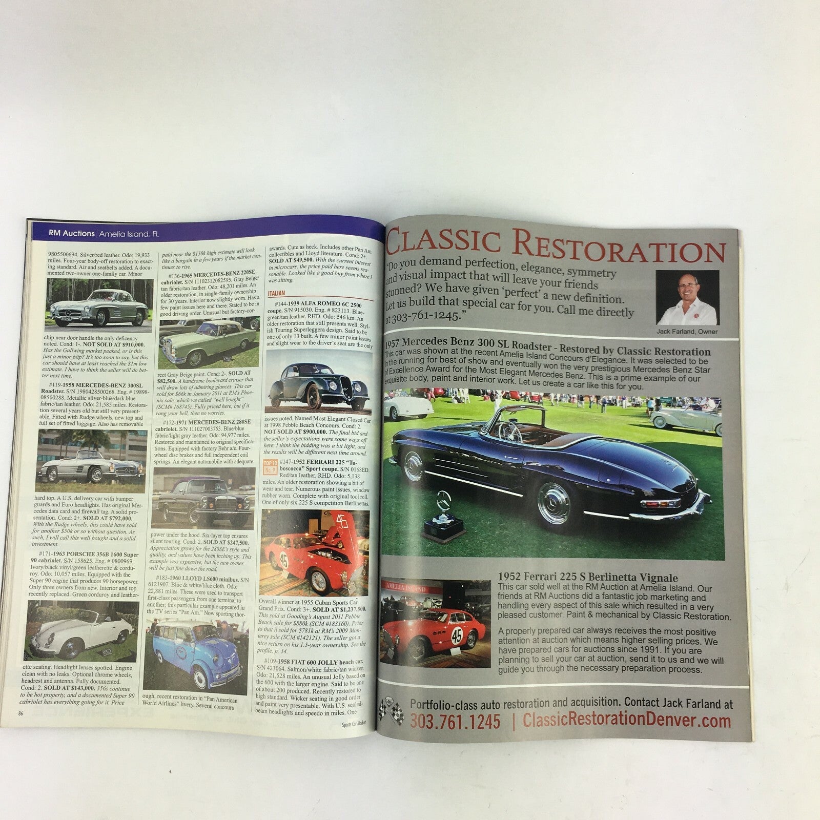 June 2013 Keith Martin's Sports CarMarket Magazine 1952 Ferrari 225 1973 Porsche