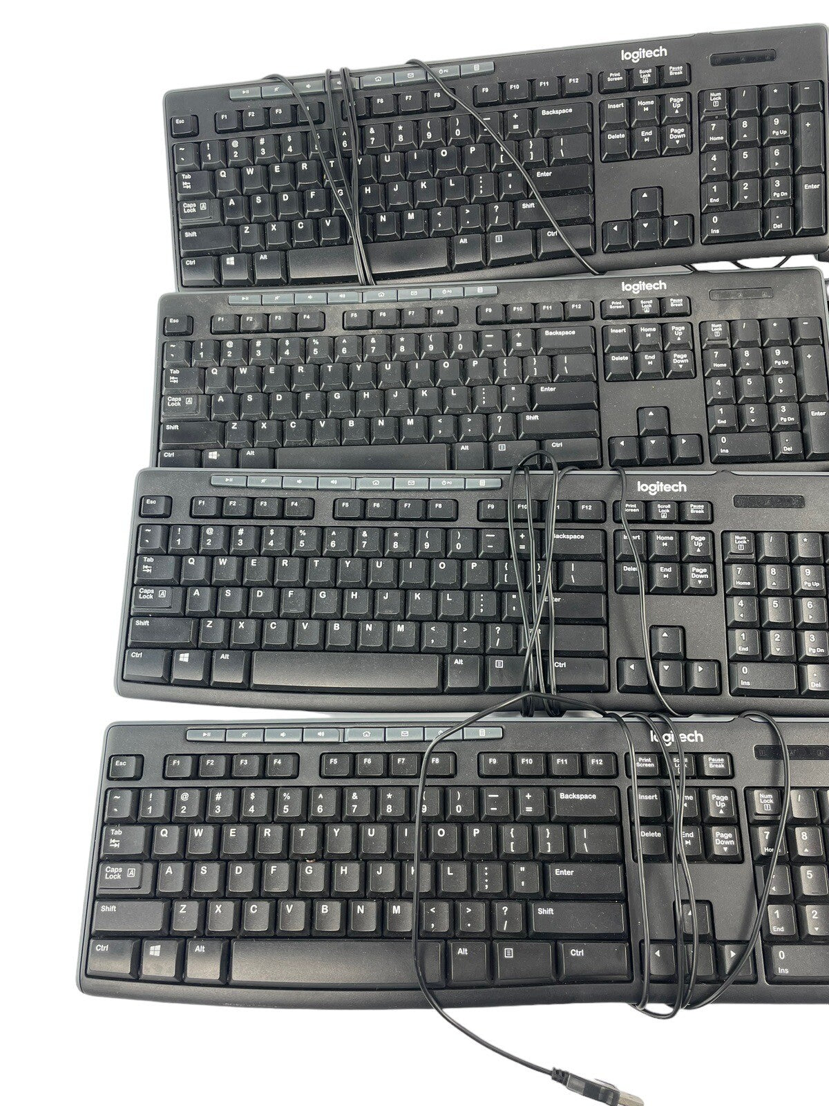 Lot of 8: Logitech K120 USB Black Keyboard