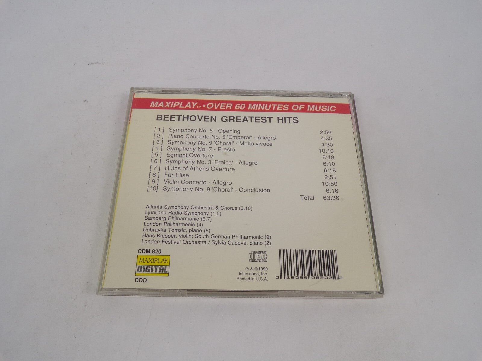 Beethoen Greatest Hits Proarte Symphony Piano Concerto Symphony Egmont OverCD#69