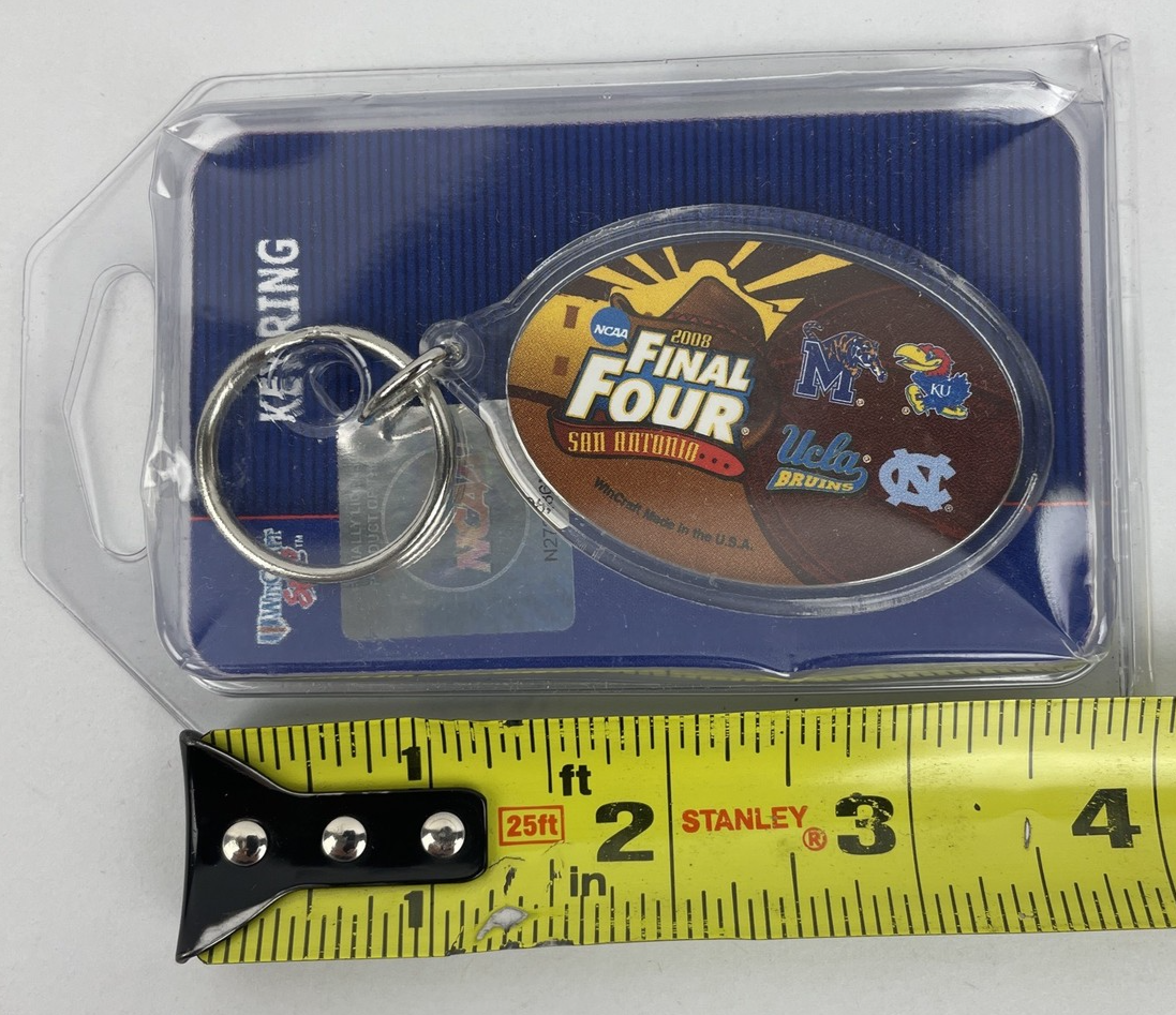 WinCraft NCAA 2008 Final Four premium acrylic key ring featuring NC, Kansas, UCLA, and Michigan State.