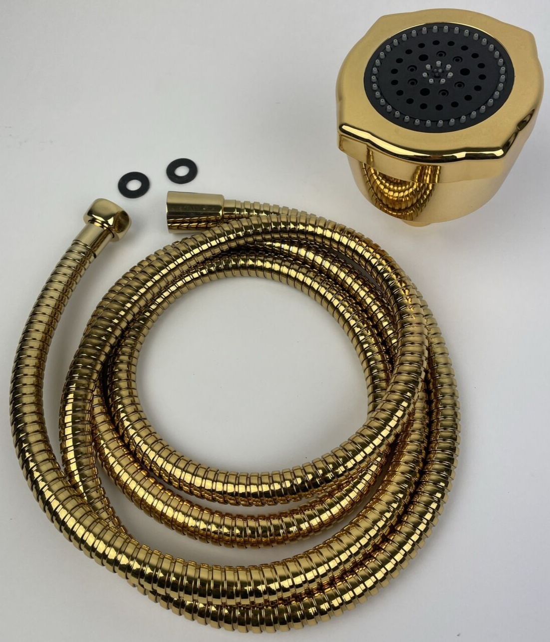 Aquabrass 25991 gold 3 function hand shower with brass hose