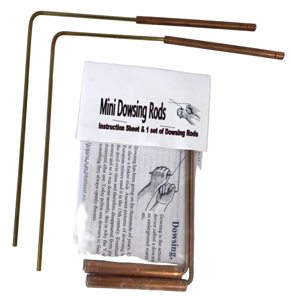 Mini Dowsing Rods Pair With Handles Full Instructions Underground Water Witching