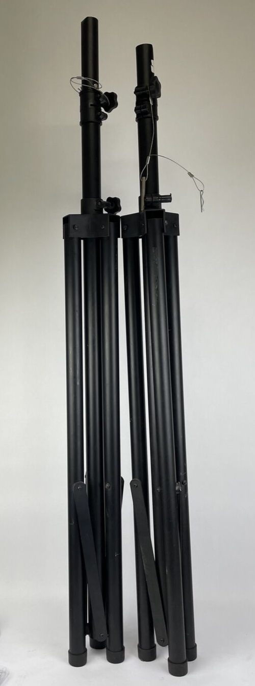2 x Heavy Duty Tri-Pod Lighting Speaker Base Stands 1.5" Tubing Max Height 8'
