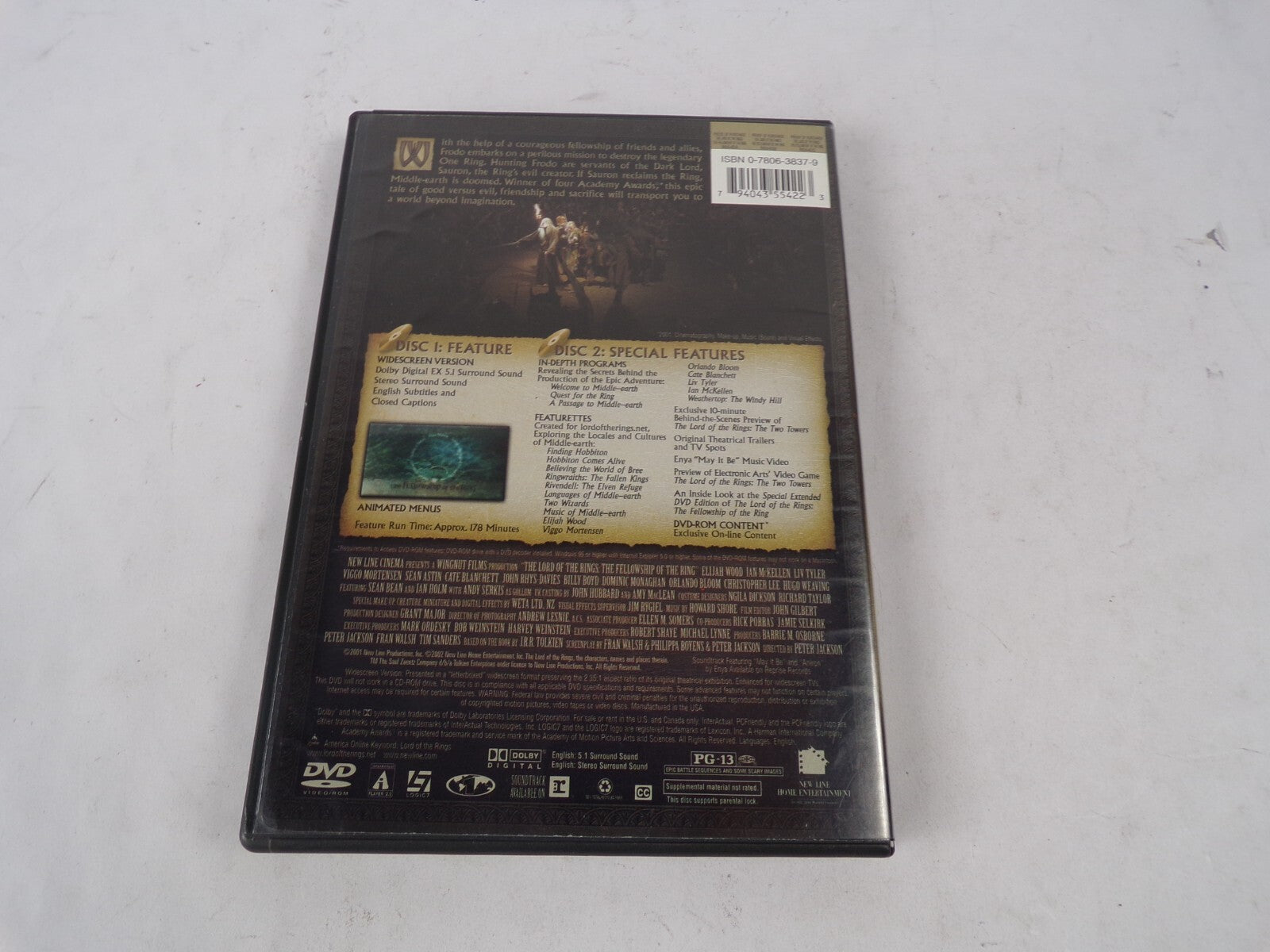 The Lord Of The Rings The Fellowship Of The Ring Elija Wood DVD Movies