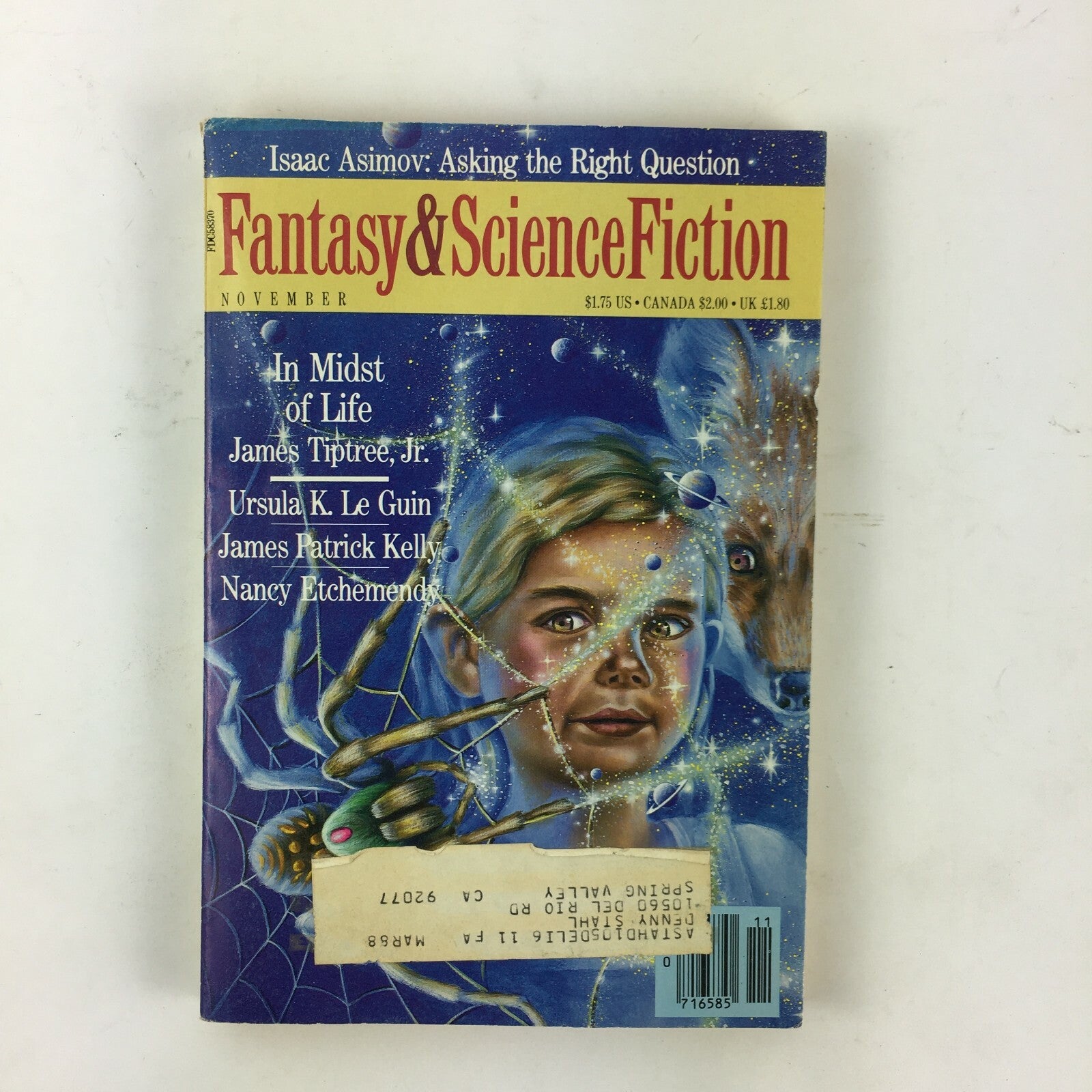 November Fantasy & Science Fiction Magazine In Midst of Life James Tiptree, Jr.