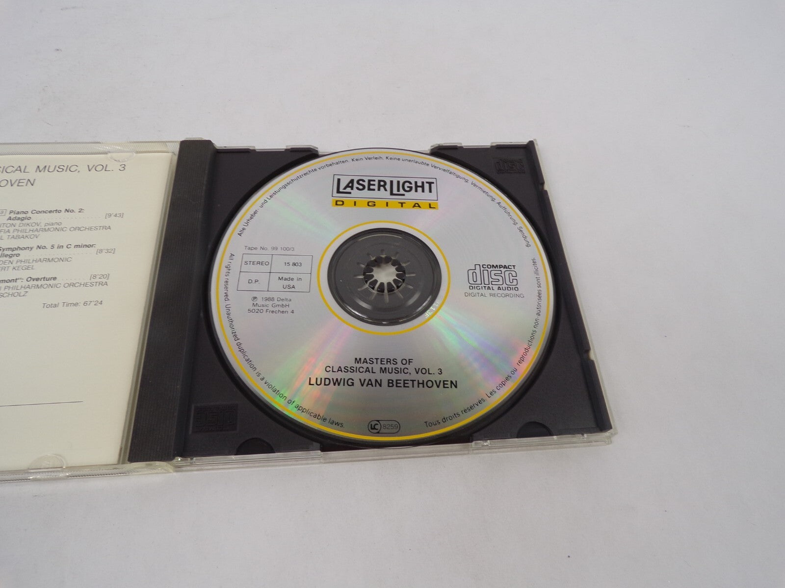 Masters Of Classical Music Beethoven Symphony No. 5 Piano Concerto No. 2 CD#71
