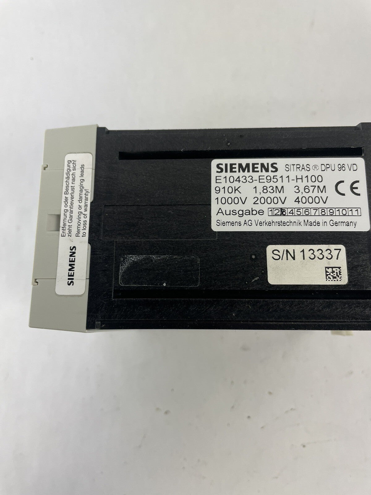 Siemens Sitras DPU 96 VD E10433-E9511-H100 Safety Relays