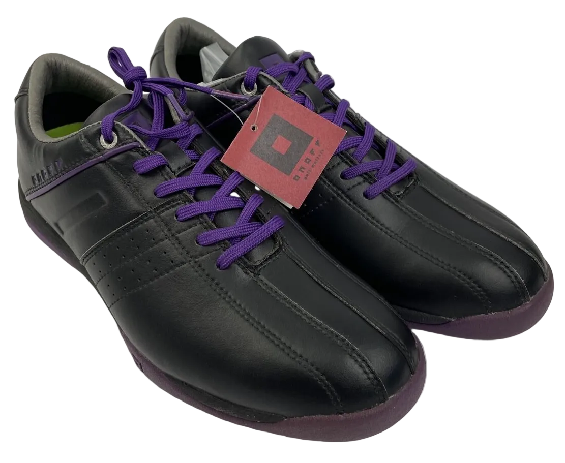 ONOFF OS7114 black and purple hard spike golf shoes size 24.5 US 8
