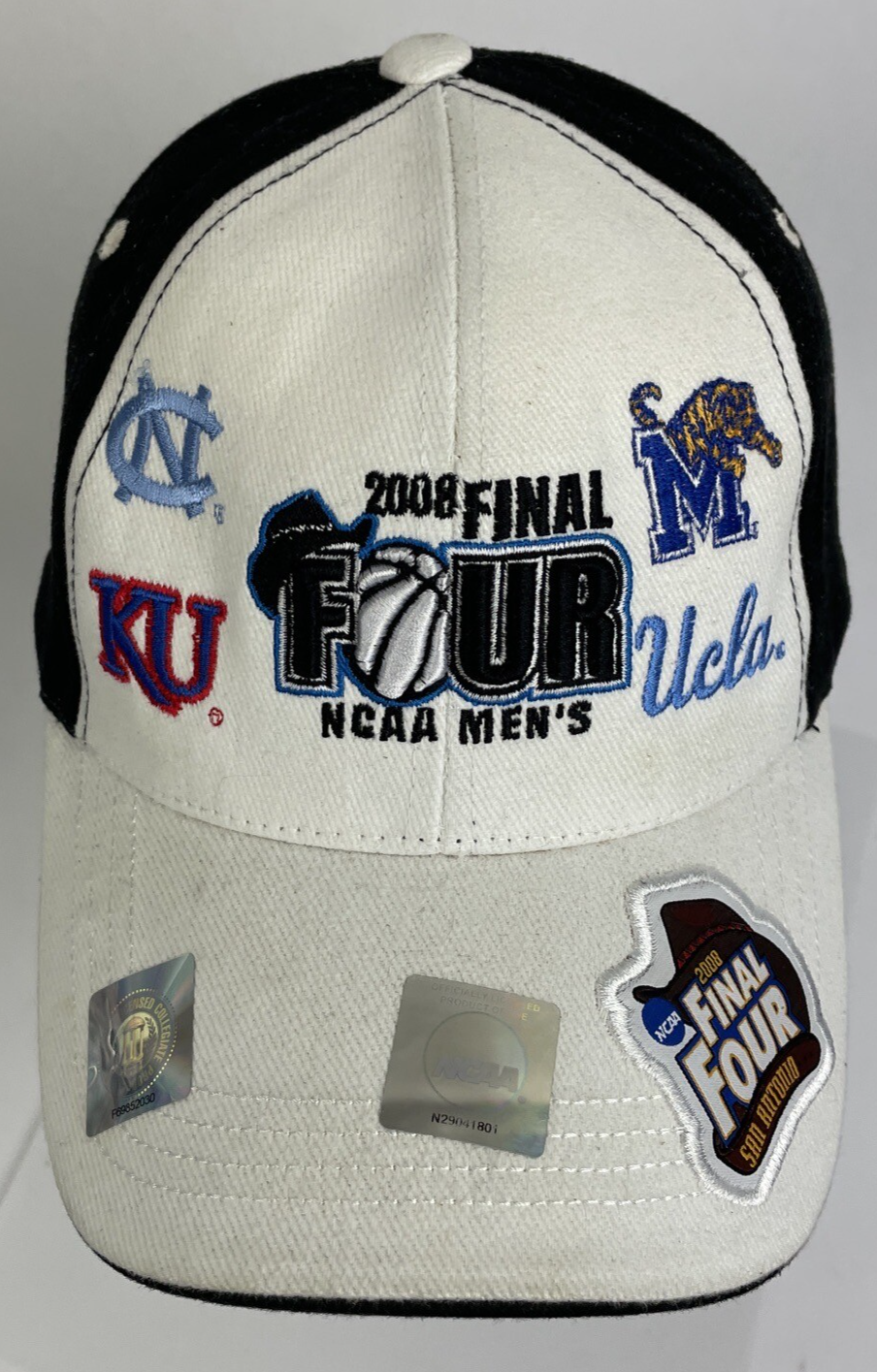 NCAA 2008 Final Four Basketball Hat - UNC Kansas Memphis UCLA -ADJUST- NEW OSFM