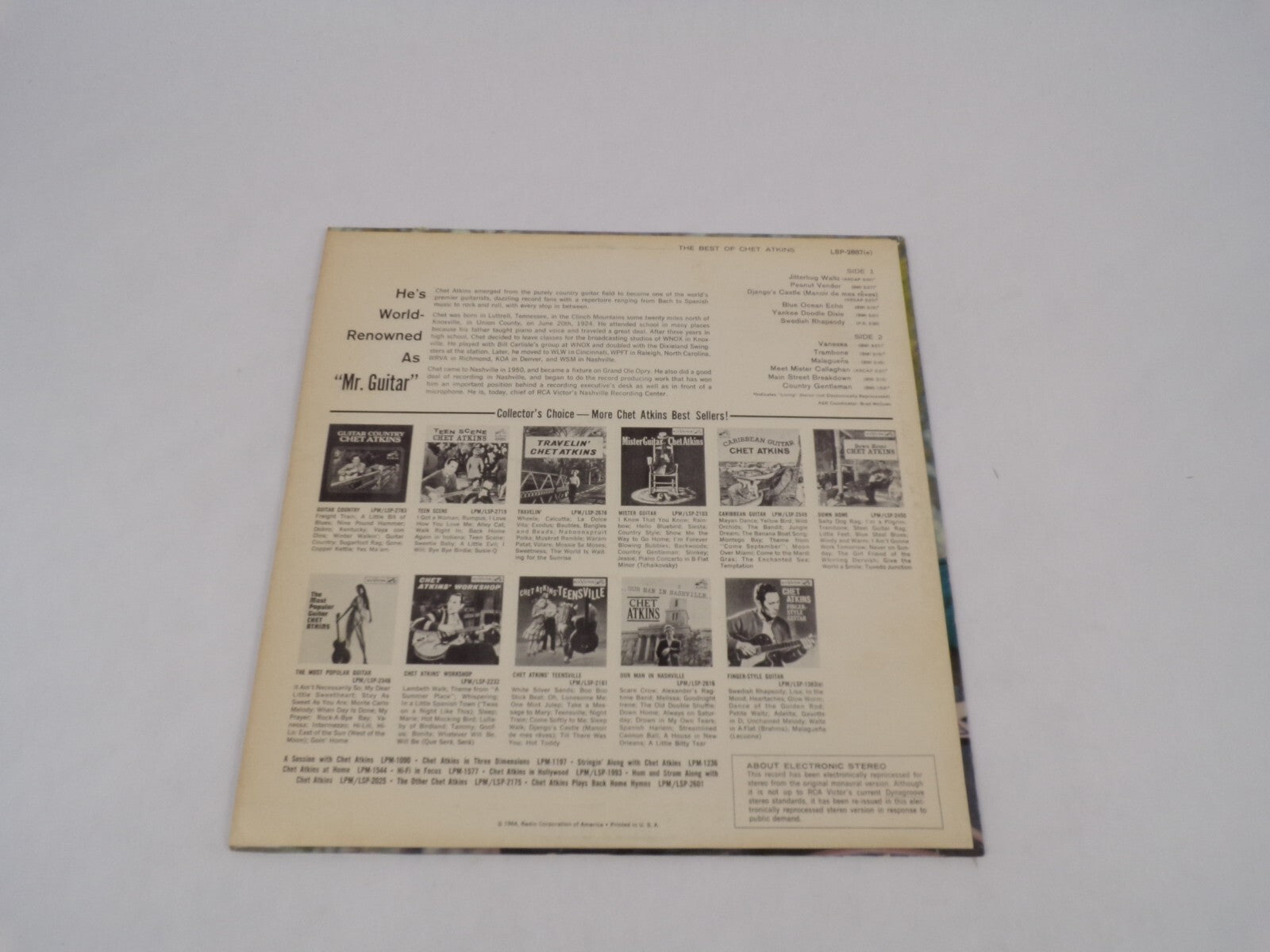 The Best Of Chet Atkins RCA Victor Swedish Rhapsody Peanut Vinyl Record