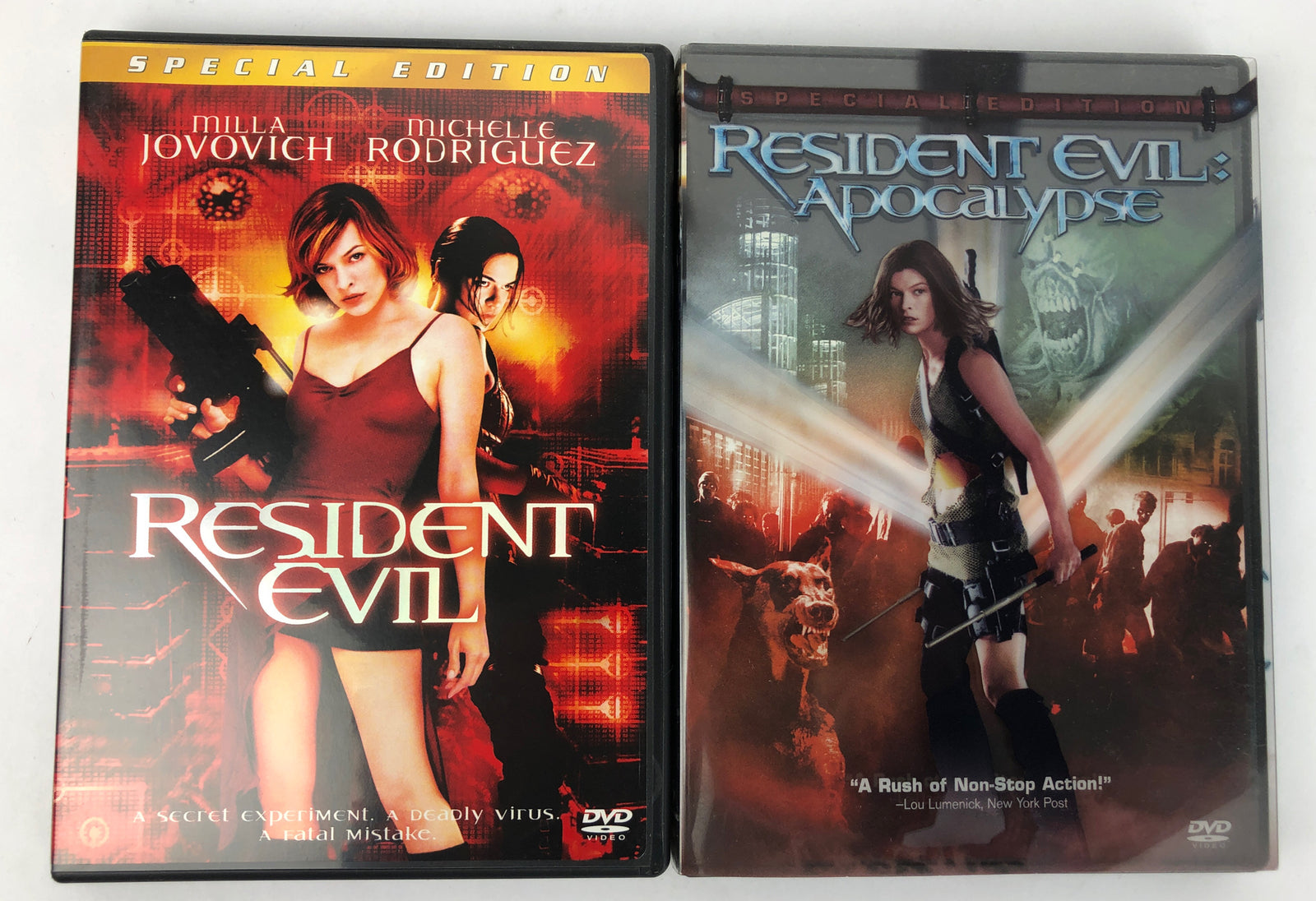 Resident Evil & Resident Evil Apocalypse DVD Resurrected Edition - Mint Discs