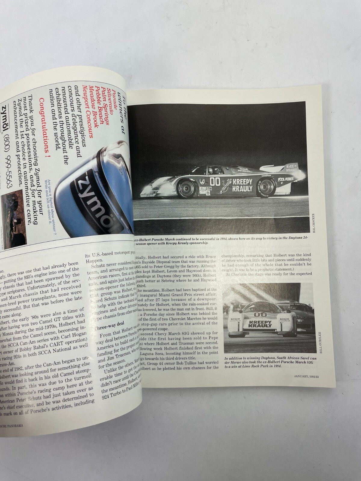 January 1993 Porsche Panorama Magazine Holbert Porsche March Continued to be..