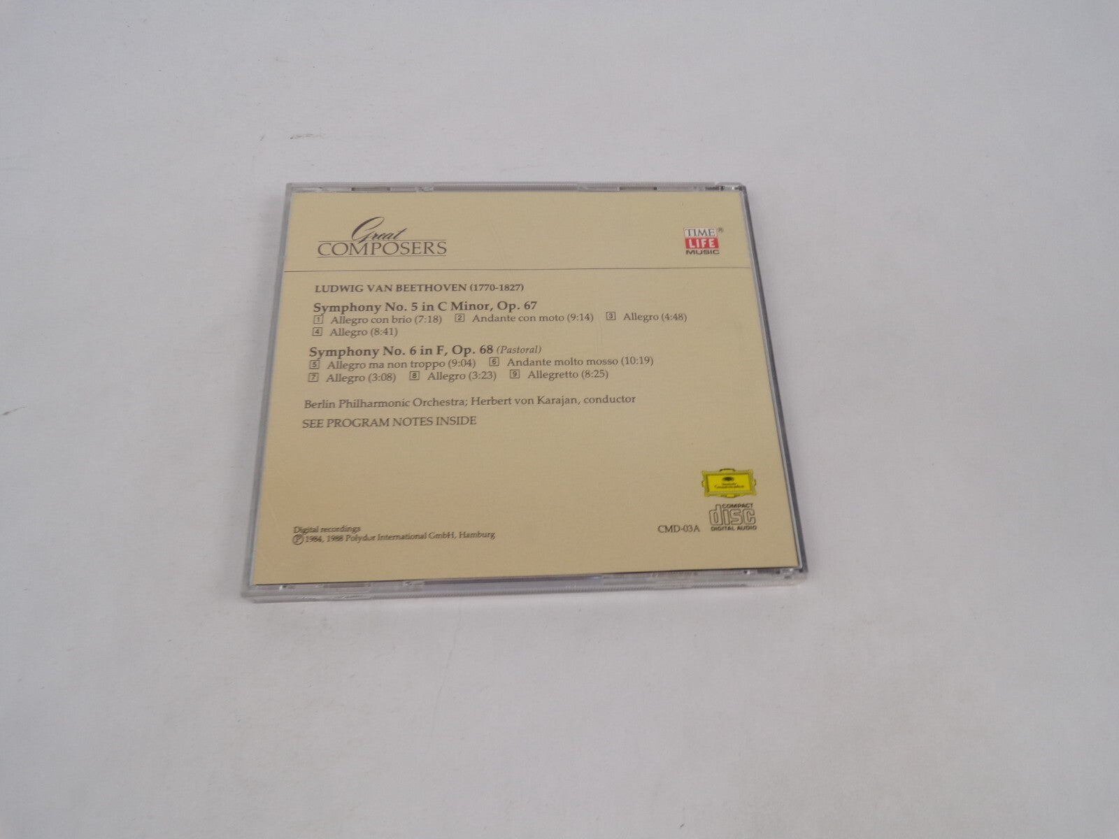 Beethoen Creat Composers Allegro Con Brio Andante Con Moto Allegro CD#69