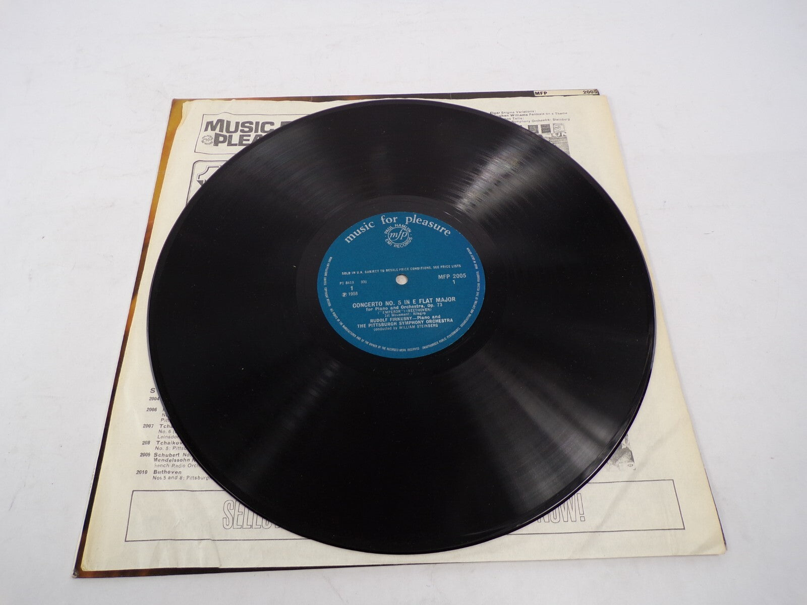Beethoven Piano Concerto No. 5 in E the Major Emperor Orchestra Vinyl Records