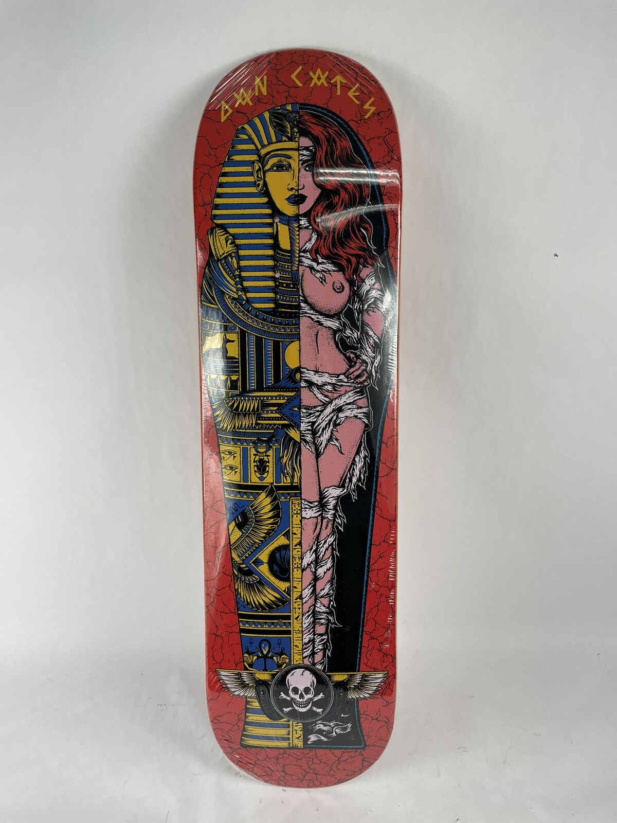 Death Skateboards Dan Cates Mummy Pro 8.25-inch skateboard deck with Tapered Square FA Nose and signature Mummy graphic.