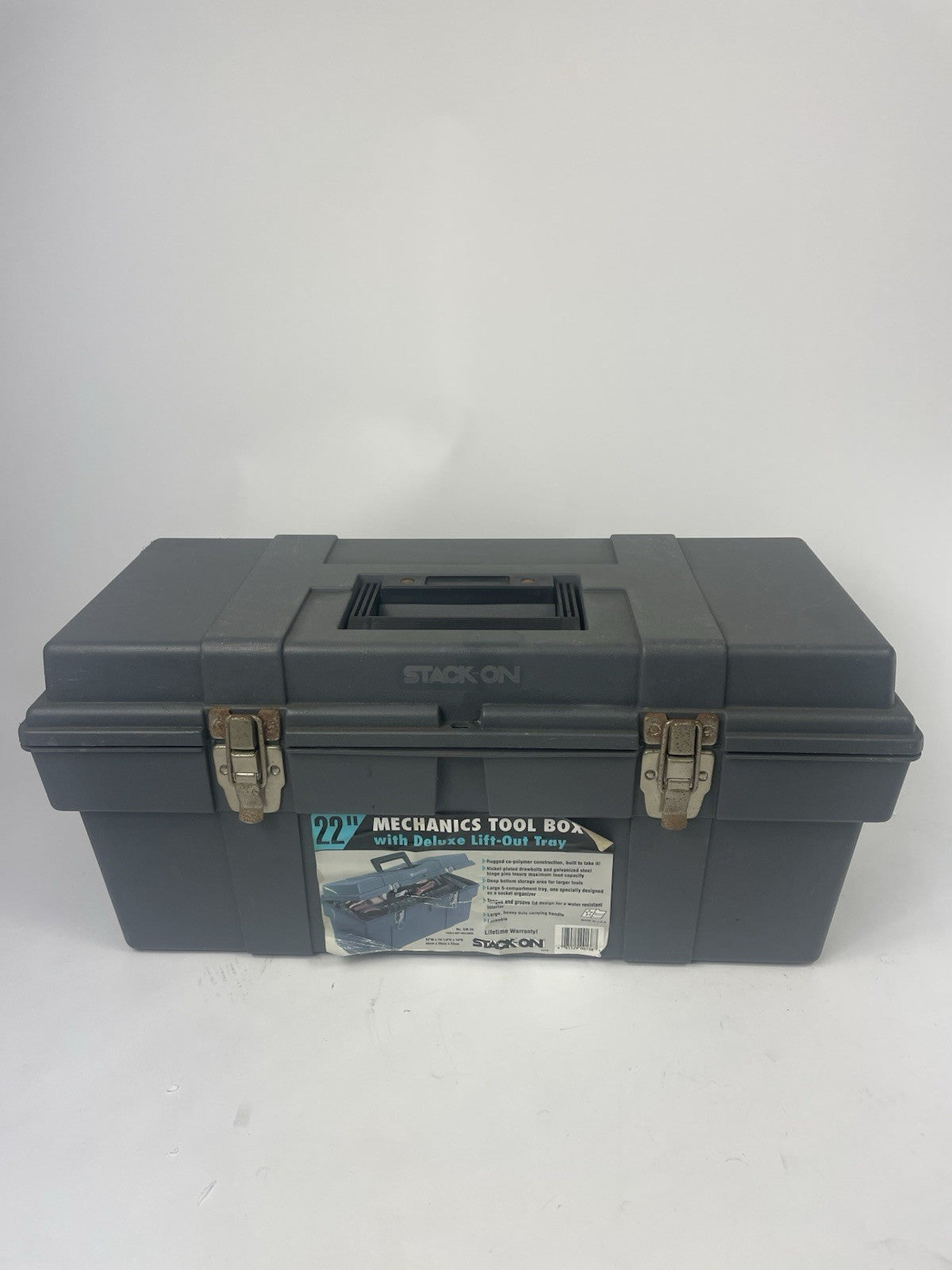 Stack-On Professional Plastic 22" Tool Box Metal Clasps Lockable W Tool Tray