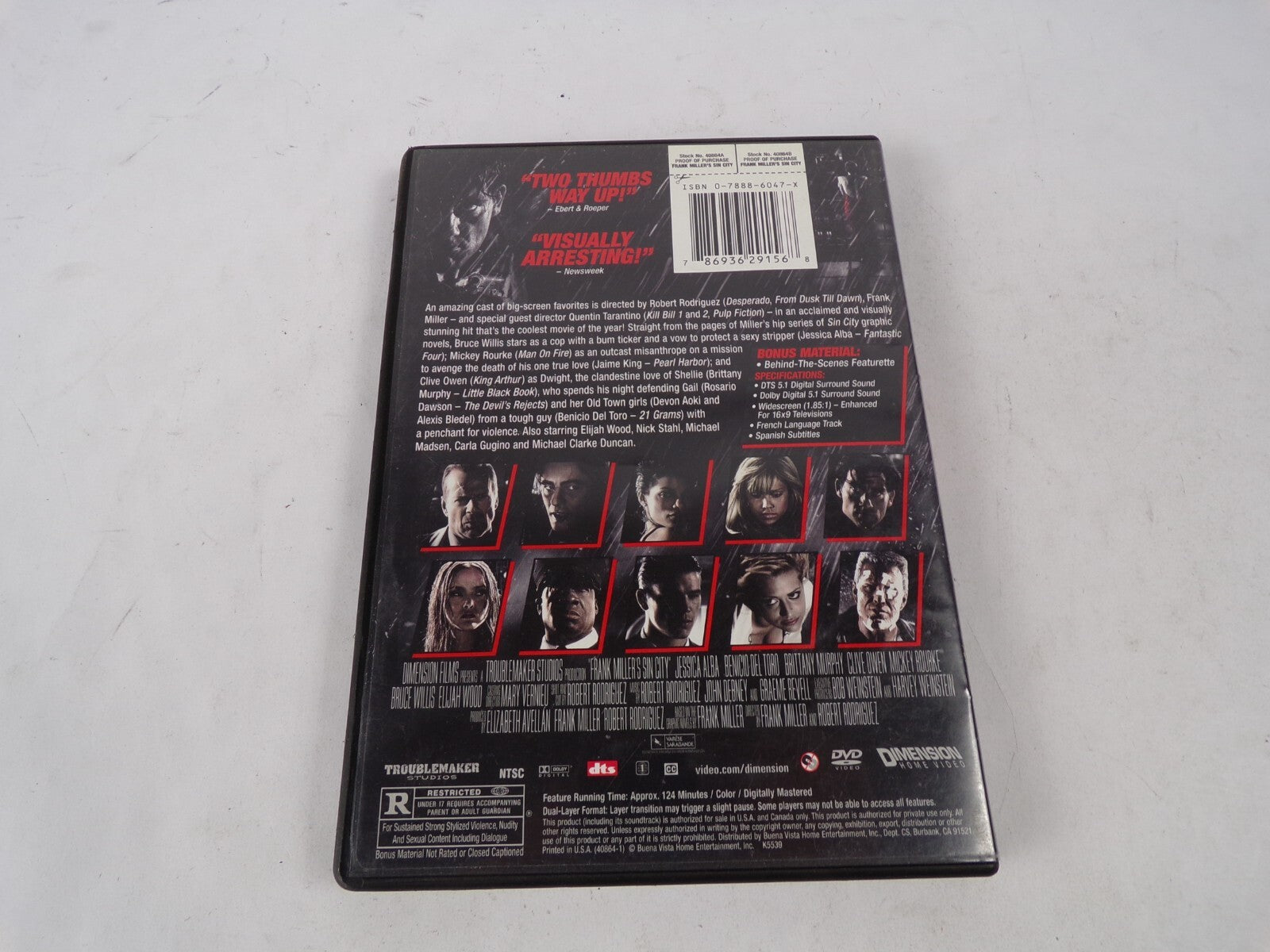 Sin City Frann Millca's Directed By Robert Rodriguez & Frank Miller DVD Movies