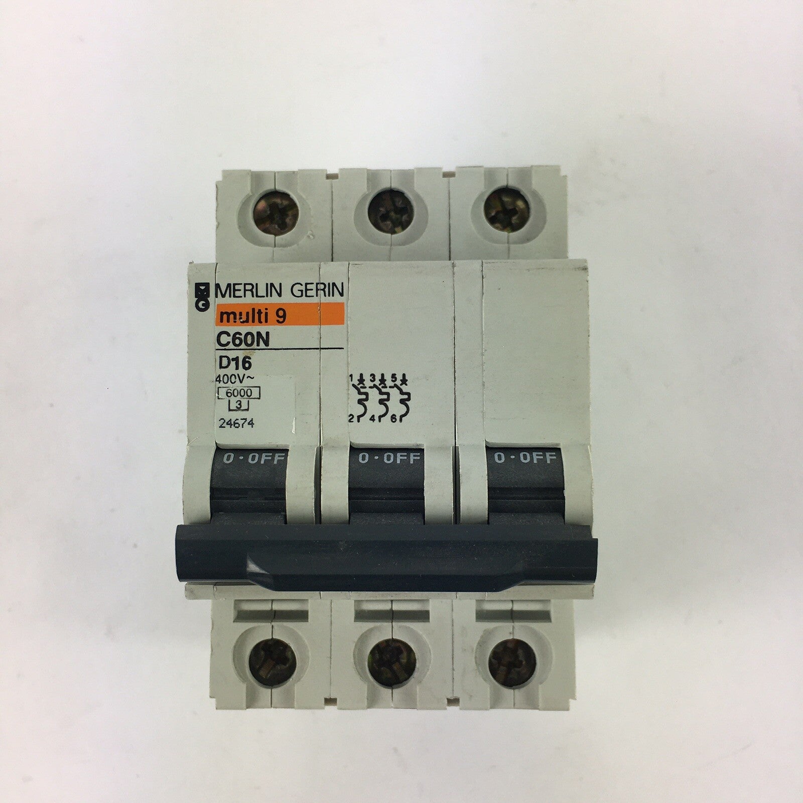 Merlin Gerin C60N D16A Multi 9 3-Pole 16 Amp Circuit Breaker Super Fast Shipping