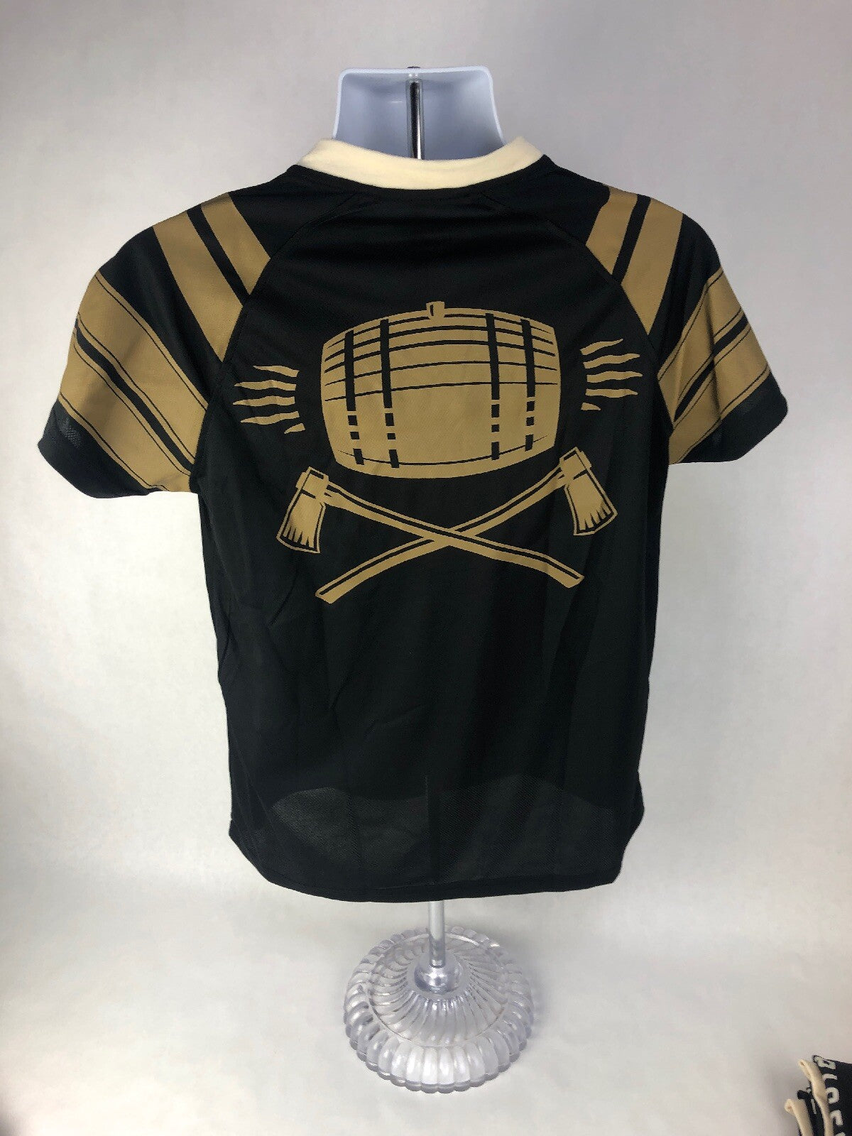 Bacardi Oakheart Spiced Rum Black Football Jersey Shirt Women’s MEDIUM New Rare