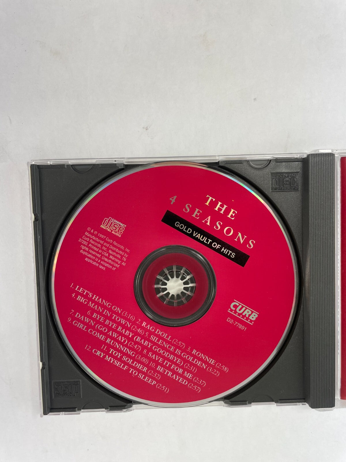 The 4 Seasons Gold Vault Of Hits All Original Recordings Let's Hang On Rag CD#73