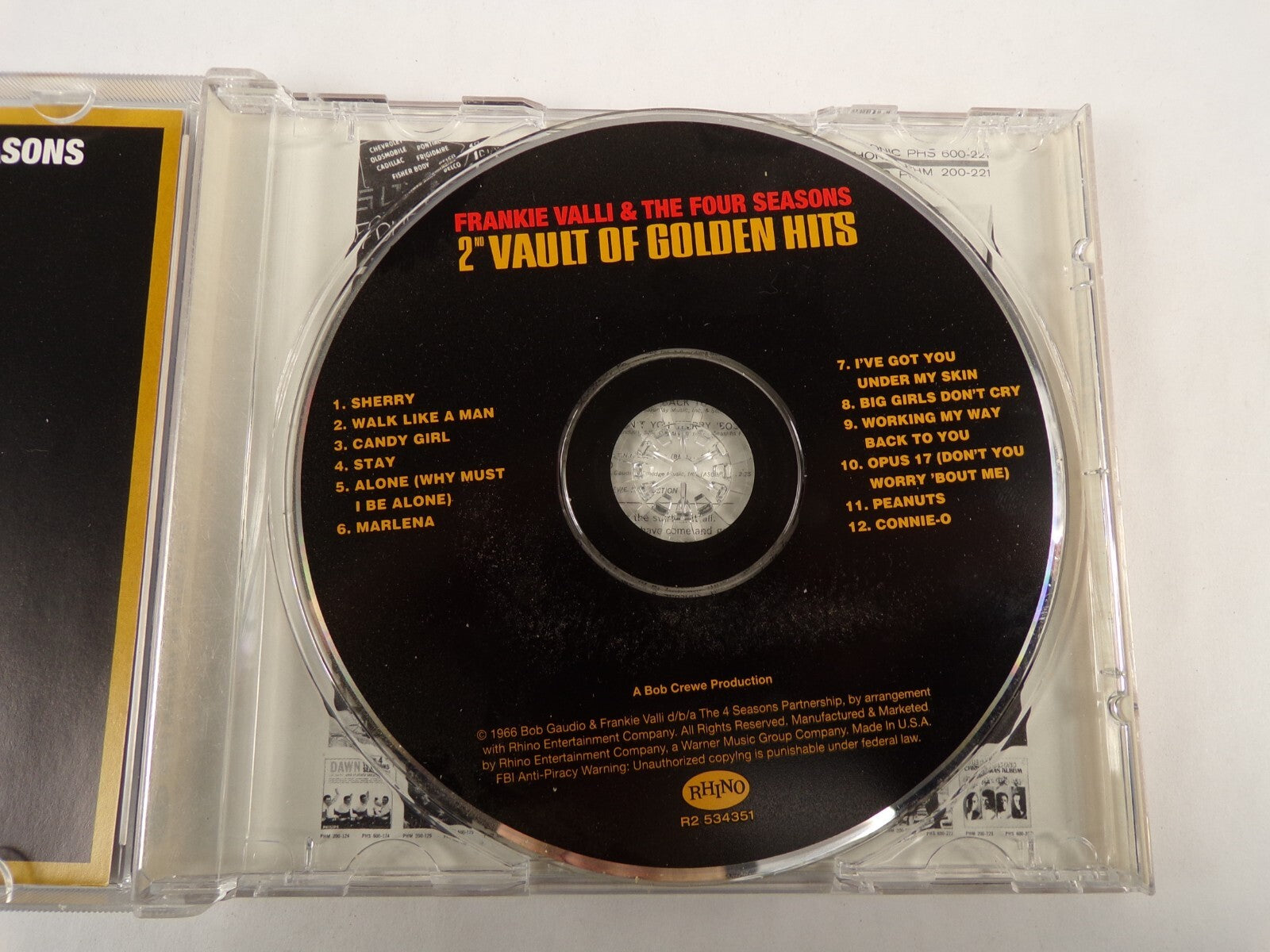 Frankie Valli & The Four Seasons 2nd Vault Of Golden Hits Sherry CD#54