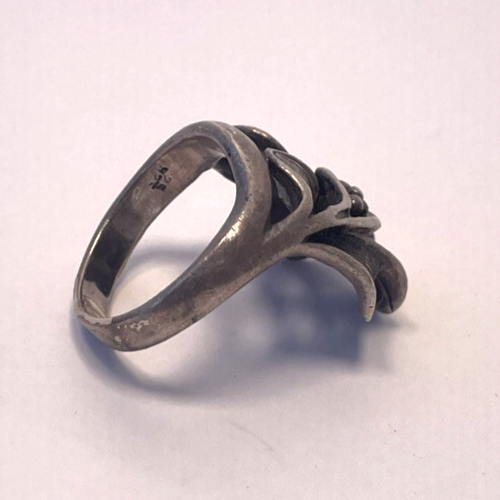 Vintage Wild Rose Ring Sterling Silver 925 Knuckle Armor Shield Ring Size 6.5