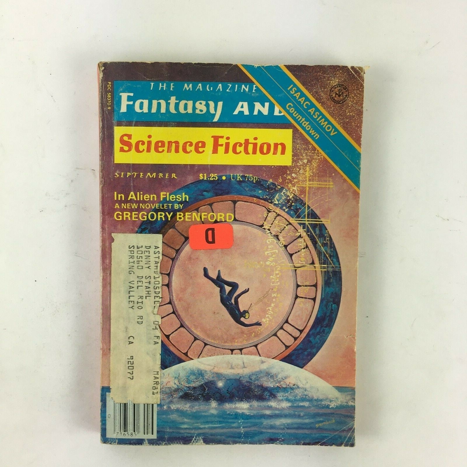 September Fantasy & Science Fiction Magazine In Alien Flesh Gregory Benford