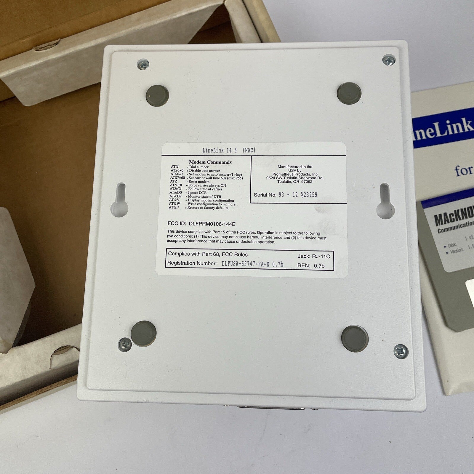MacWarehouse LineLink 144e for Macintosh 14,400 bps Data Modem w V.42bis/MPN-5