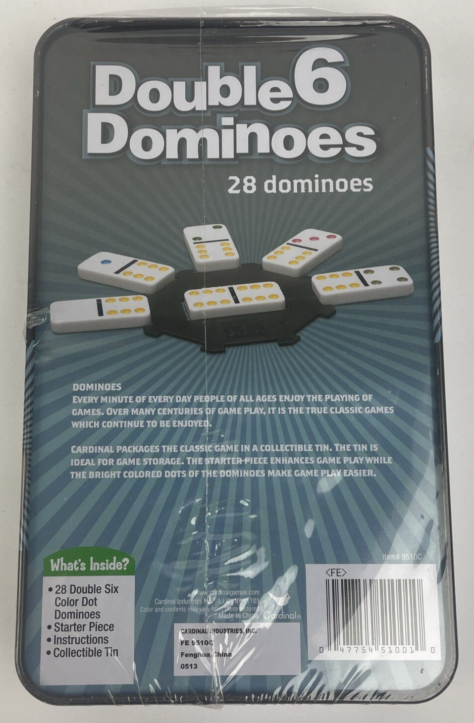Collectors Dominoes Double Six Jumbo Color Dot 28 Shiny Dominoes New Sealed