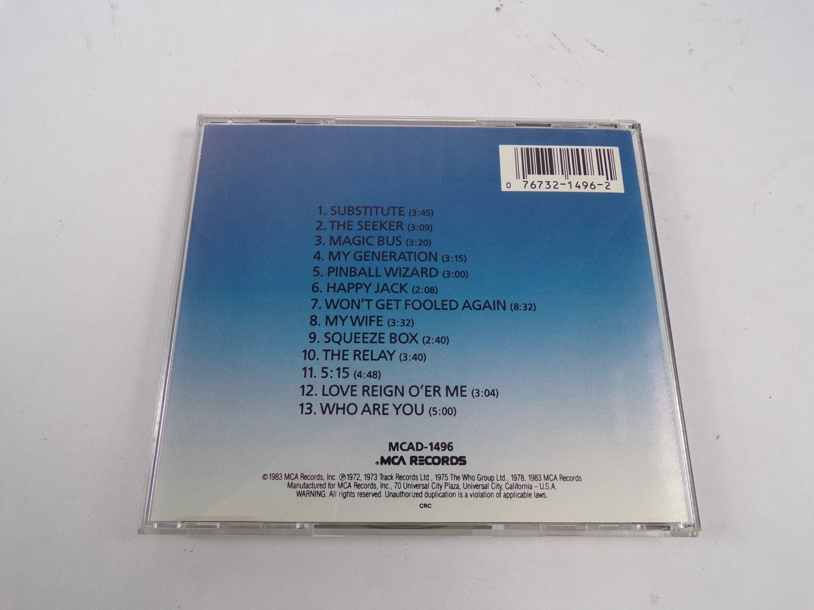 Who's Greatest Hits Substitute The Seeker Magic Bus My Generation My Wife CD#48
