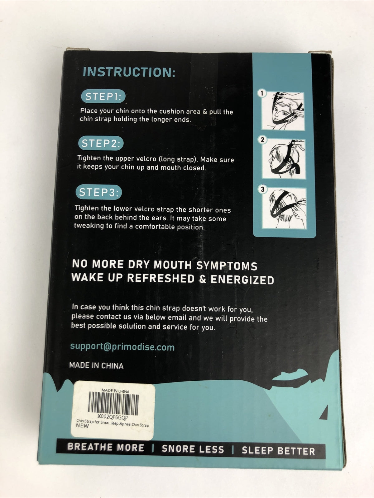 5 x Adjustable Anti Snoring Chin Strap Snoring Solution Sleep Better Black OSFA