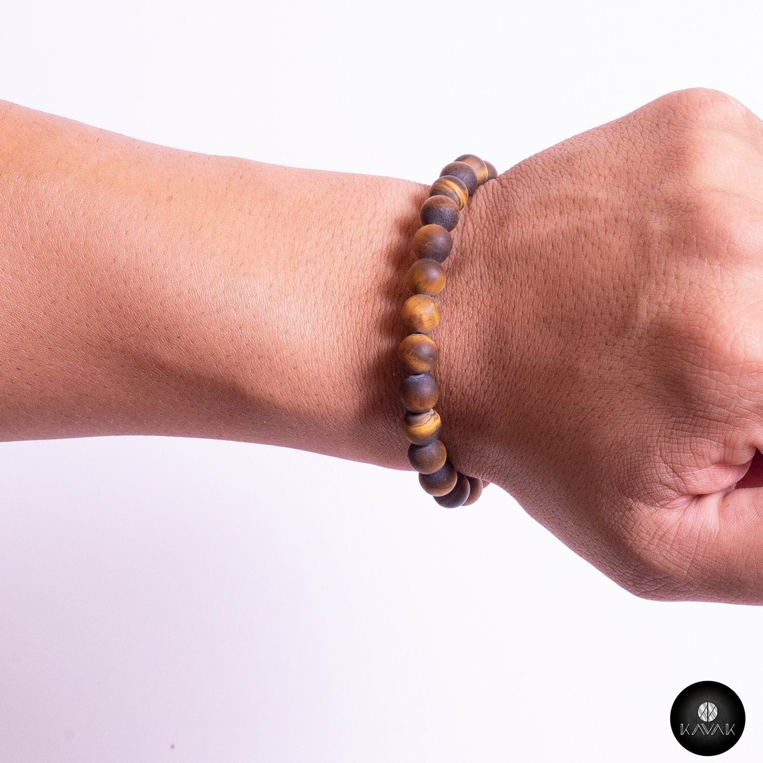 Kavak Handmade Men's Bracelet Genuine Tiger eye Beads stones