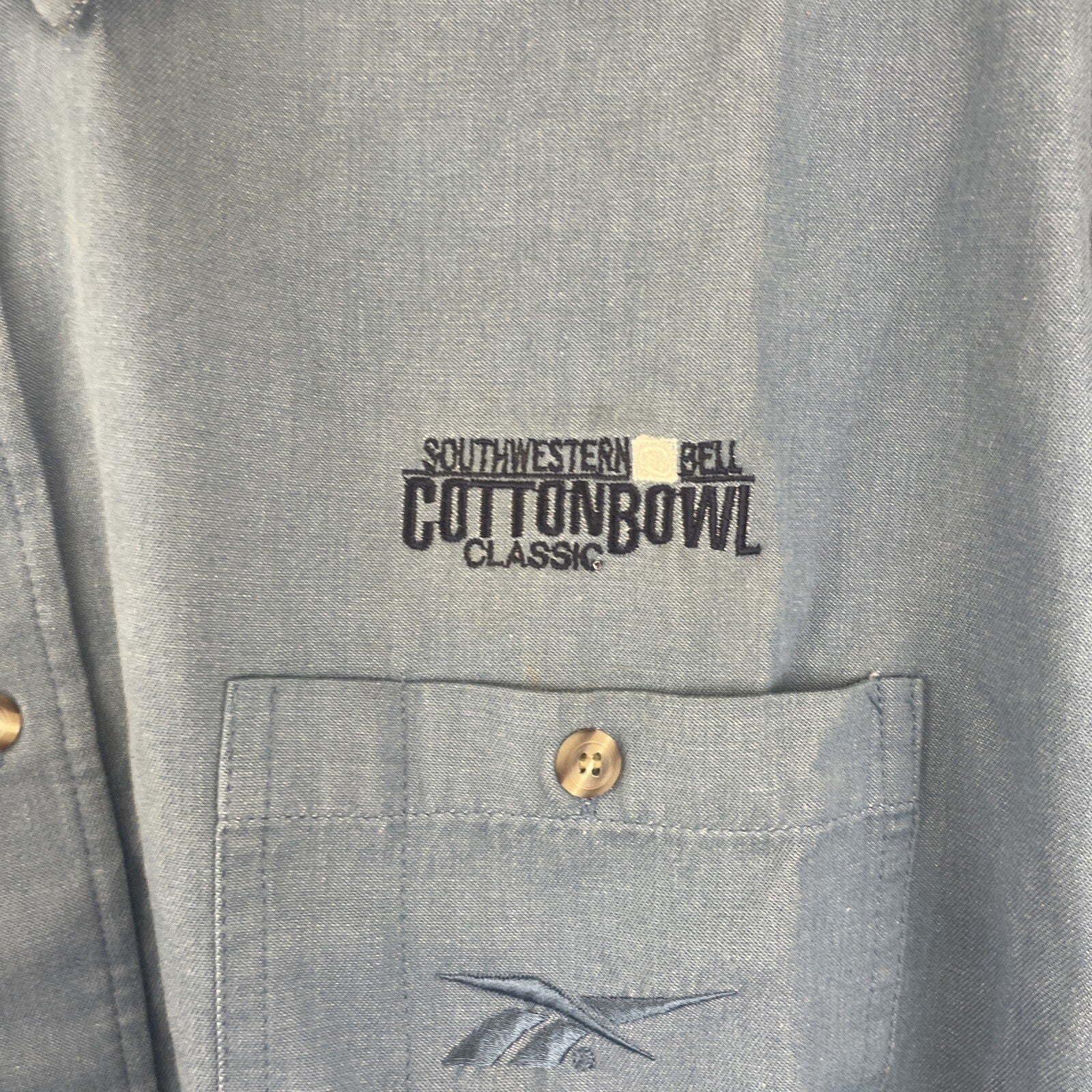 Reebok UCLA Mens XL Blue Long Sleeve Button Up Western Bell Cotton Bowl 1998 NOS