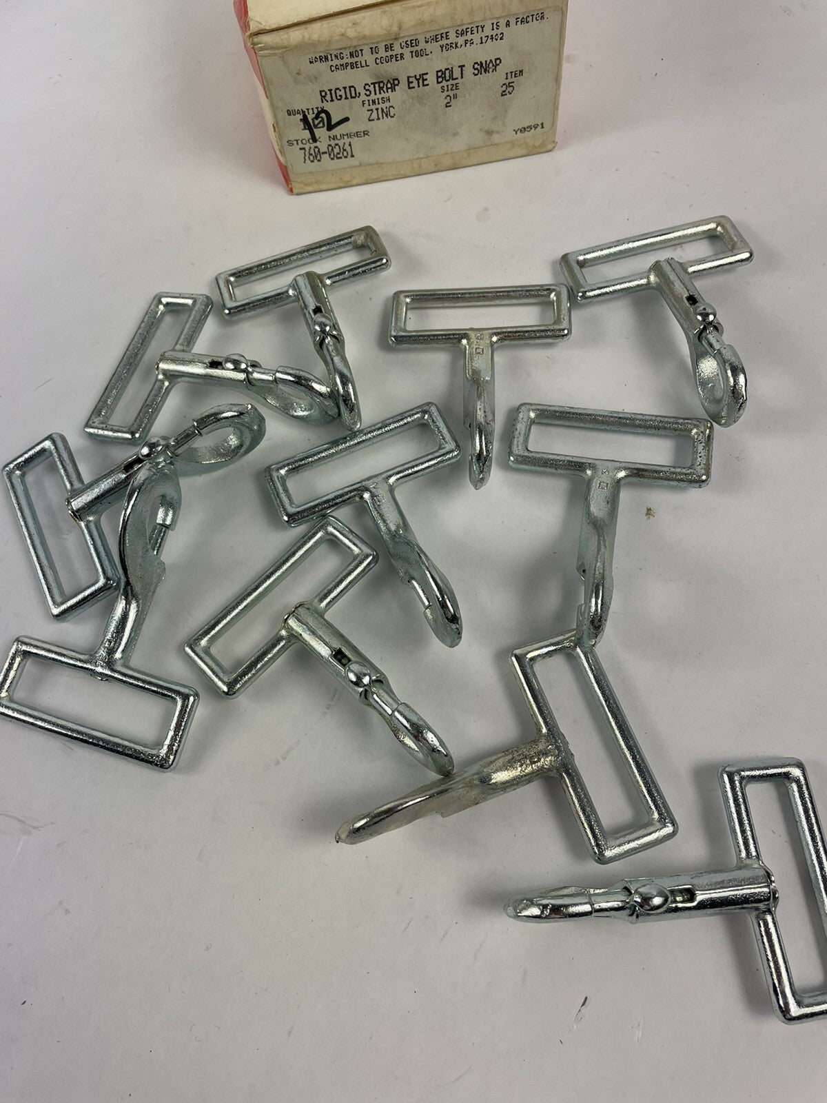 Campbell Rigid Strap Eye Bolt Snap 760261 size 2" (Pack of 12)