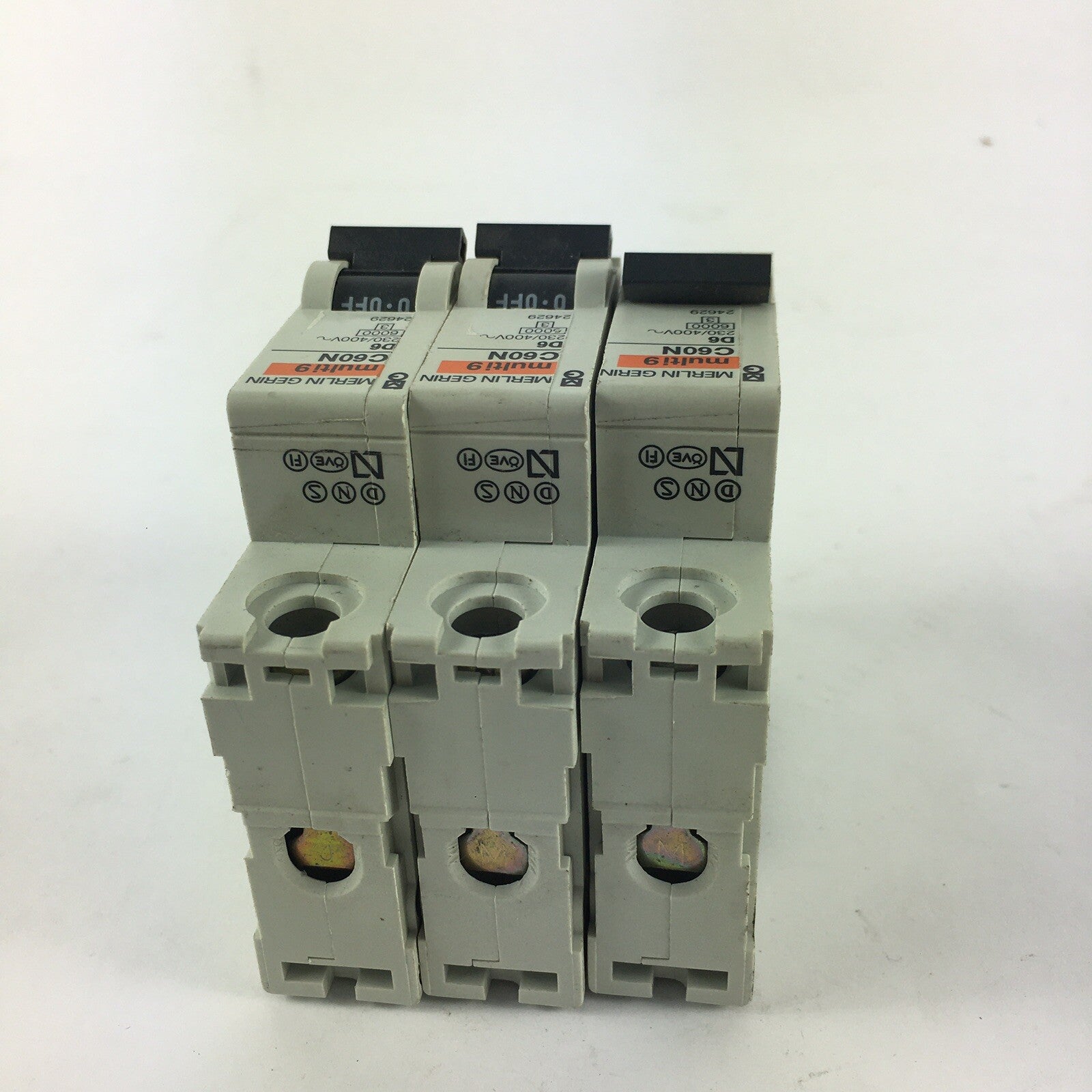 Lot of 3: MERLIN GERIN MULTI 9 C60N D6 CIRCUIT BREAKER 230/400V~