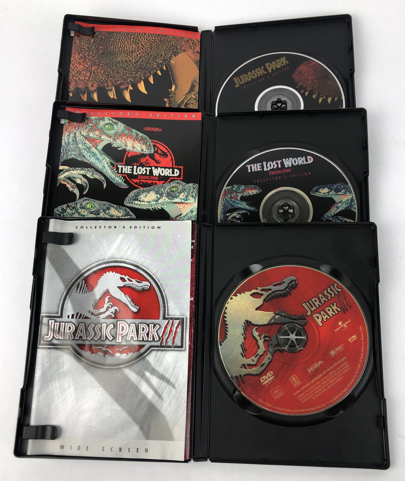 Jurassic Park Lot Of 3 DVDs (Jurassic Park, The Lost World, Jurassic Park 3)