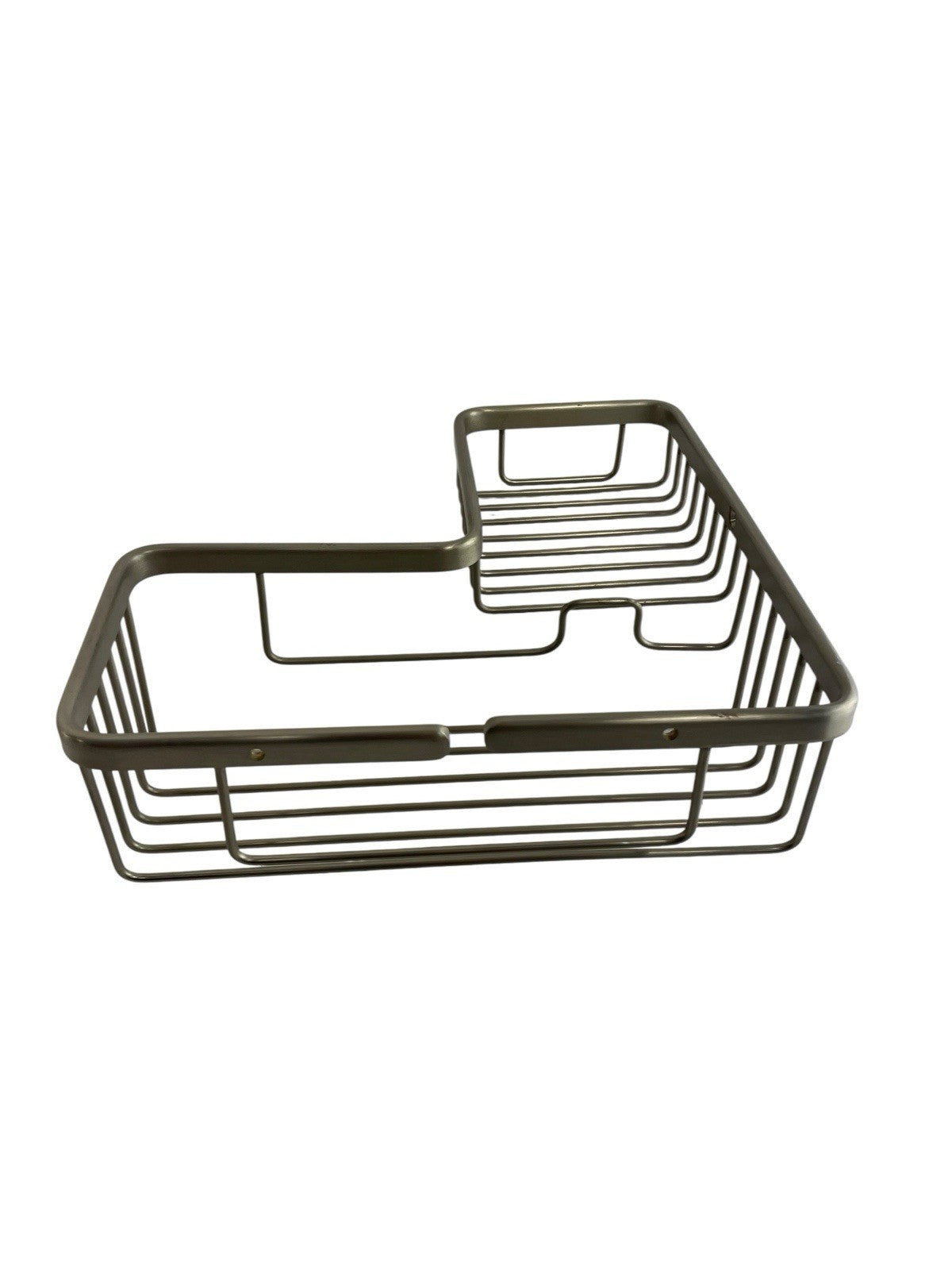 AquaBrass Large Corner Shower Basket Shelf Brushed Nickel 2037