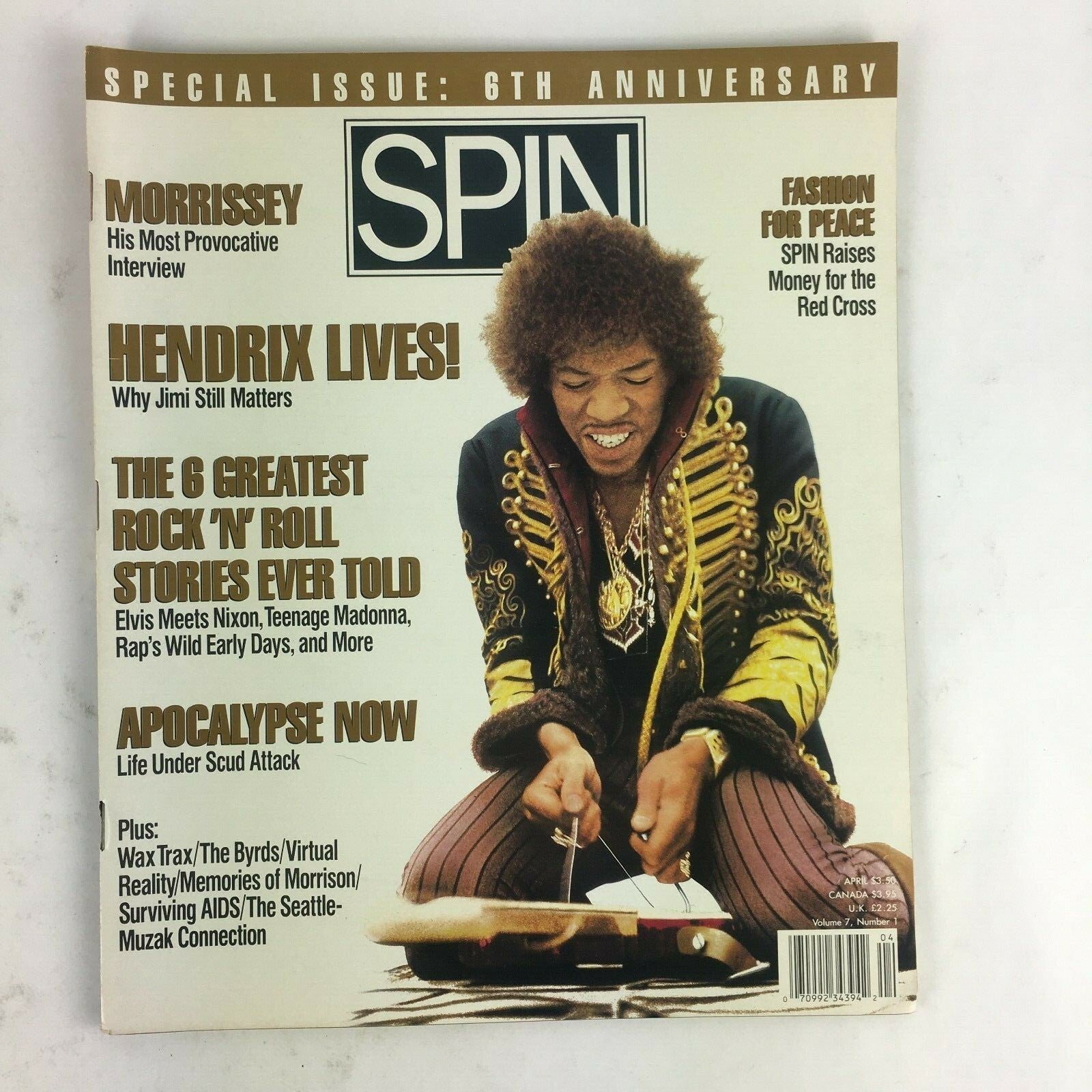 April Spin Magazine Morrissey Hendrix Lives! Apocalypse Now Fashion for Peace