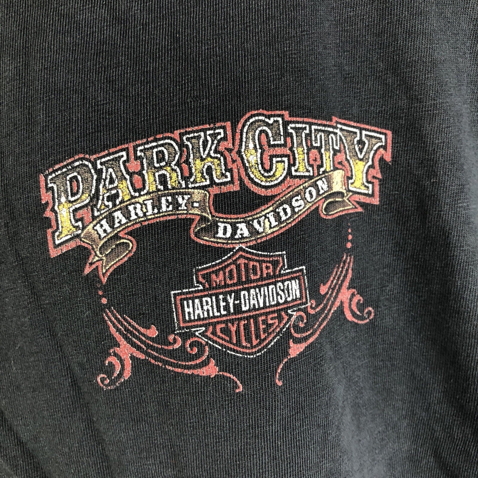 Harley Davidson 2006 Black Long Sleeve Men's T-Shirt Size Large Park City Utah