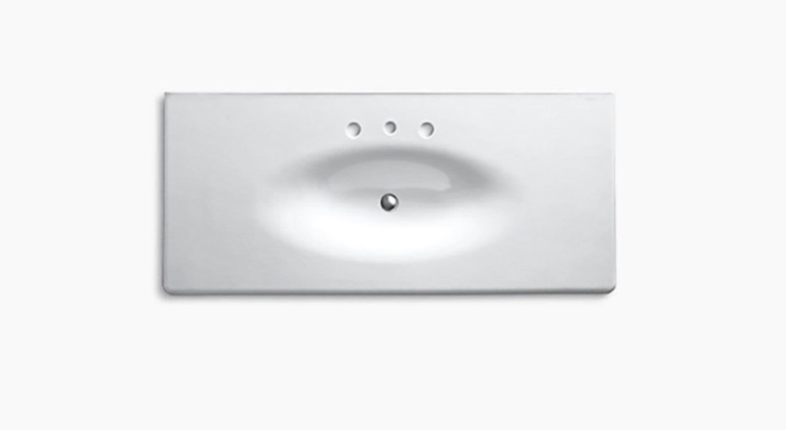 Kohler K-3053-8-0 white iron impressions one-piece vanity top bathroom sink integrated basin