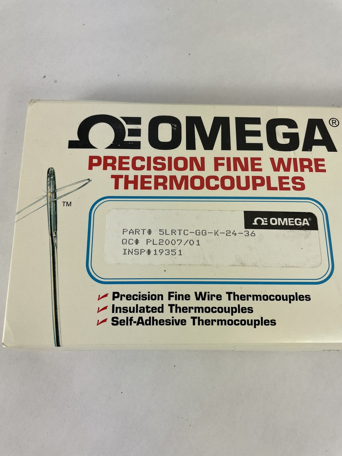 Omega Fine Wire Thermocouple 5LRTC-GG-K-24-36T K, 480 °C, 36 ", 900