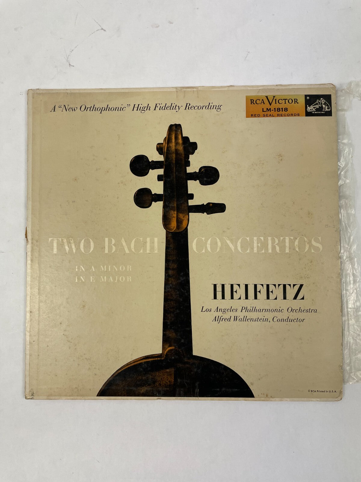 Two Bach Concertos A New Orthophonic High Fidelity Recordings Vinyl Record
