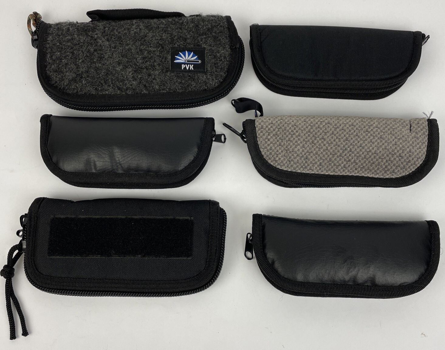Lot of 6 Carry All Safe and Sound Zip-up Knife Case Large Size 3" X 7" PVK ++