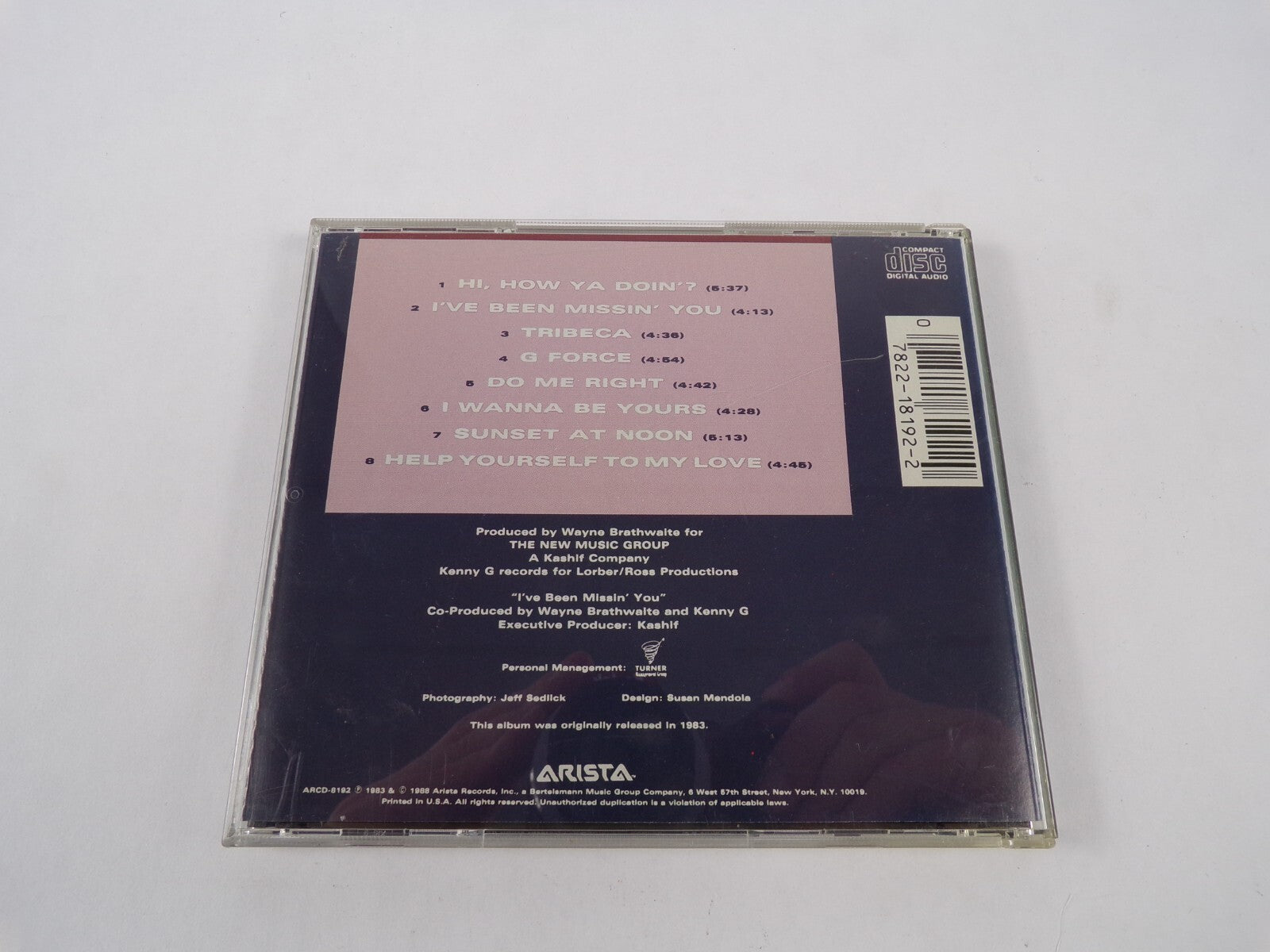 Kenny G Force Hi' How Ya Don't I've Been Missin ' You Tribeca G Forcde CD#12