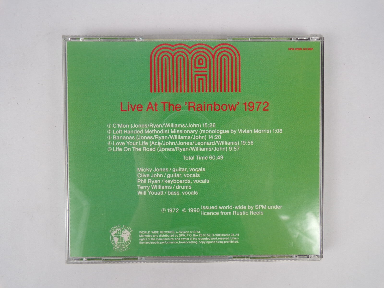 Man Live At The Rainbow 1972 Master Series CD #9