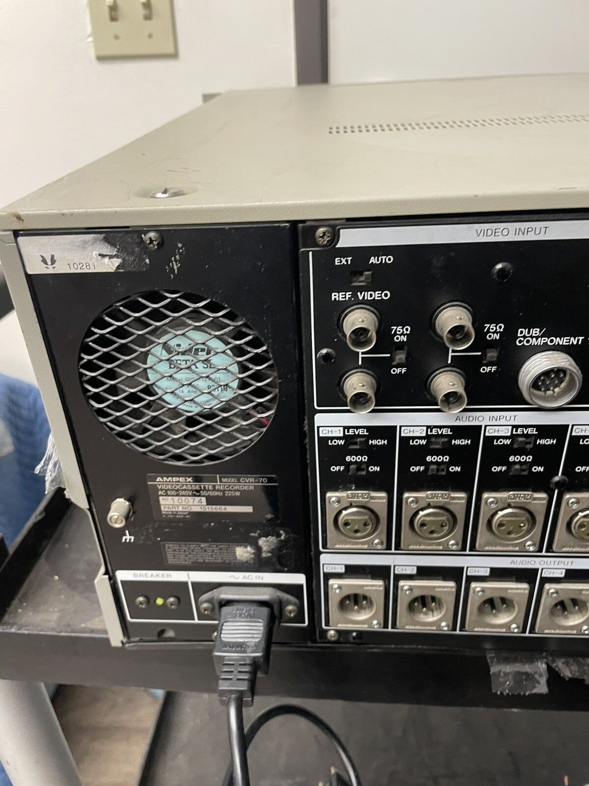Ampex Betacam SP CVR-70 Studio Editor Video Cassette Recorder - ERROR 96