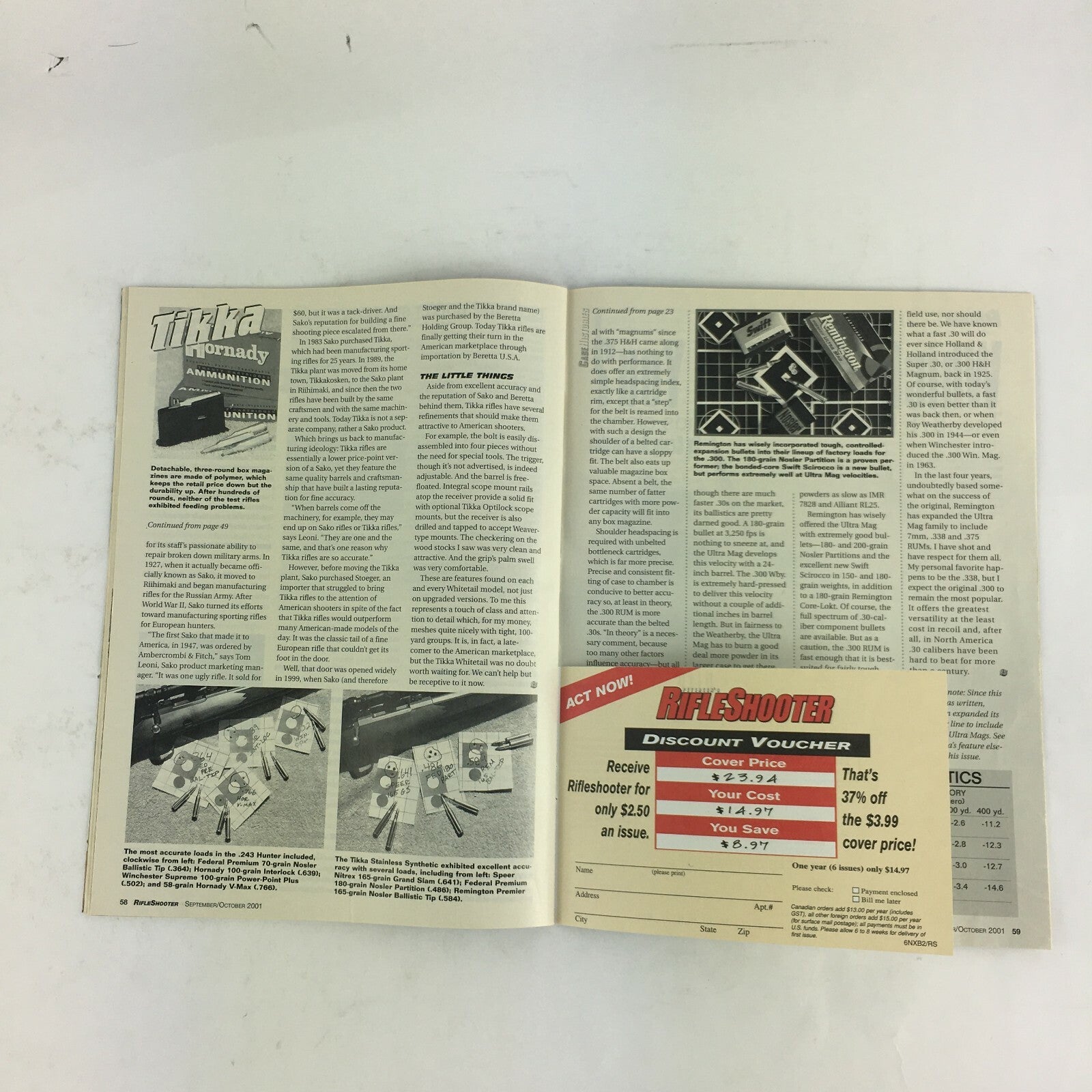 October 2001 Rifle Shooter Magazine Whitetail Hunter Which .375 For You?.300 Mag