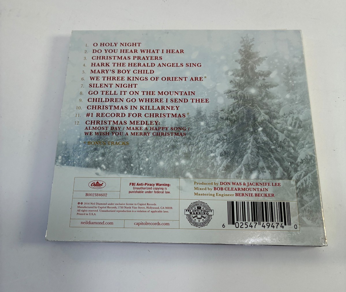 Neil Diamond Acoustic Christmas Capitol CD 2016